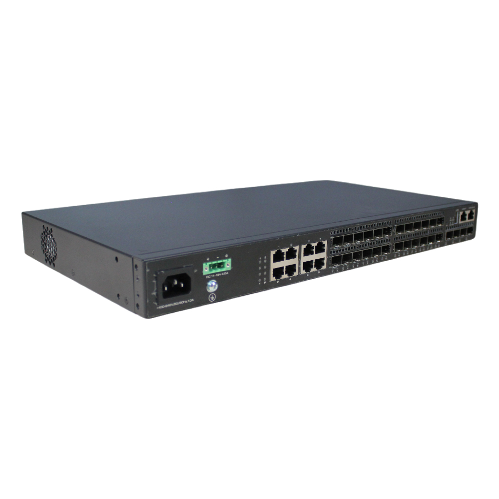Switch 24 puertos Gigabit (16 SFP + 8 Combo (RJ45/SFP)) + 4 Uplink SFP+ 10Gbps 40W Manejable Layer3