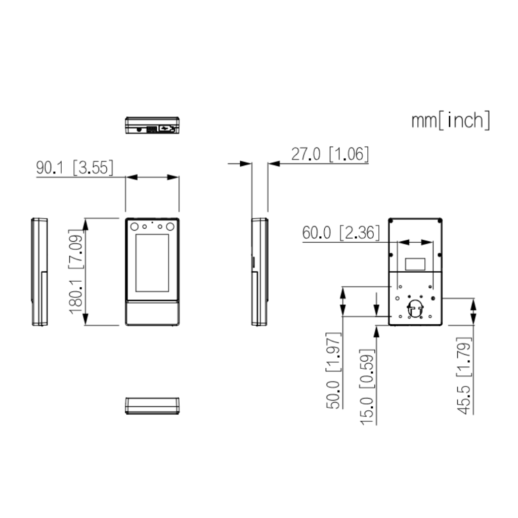 Lector Autónomo LCD 4.3&quot; táctil de Reconocimiento Facial+PIN+Tarjeta+QR wifi 2.4GHz IP65