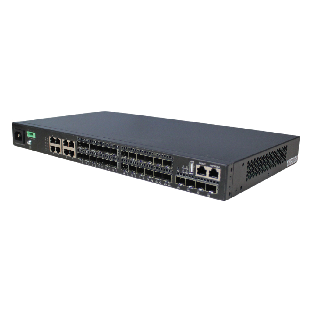 Switch 24 puertos Gigabit (16 SFP + 8 Combo (RJ45/SFP)) + 4 Uplink SFP+ 10Gbps 40W Manejable Layer3