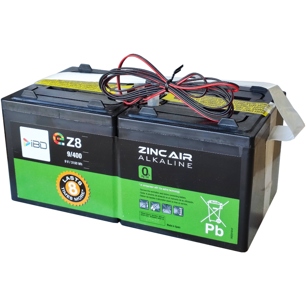 Batería de Zinc-Aire 9V-344Ah-3100Wh
