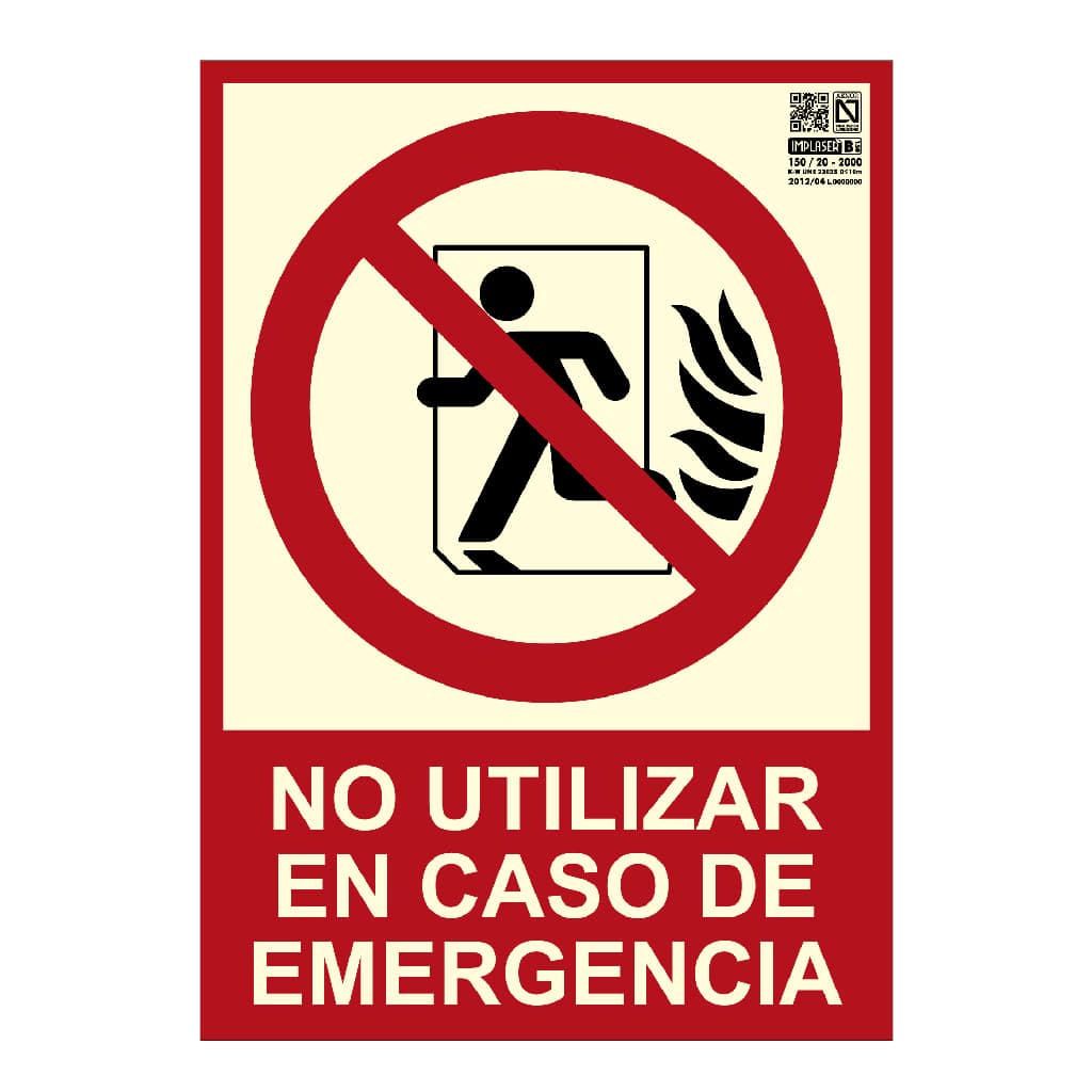 [EX225N-A4] No utilizar en caso de emergencia 29,7x21cm
