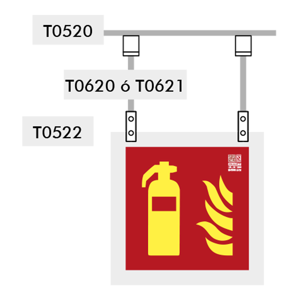 [T0522] Fijación a soporte atornillado con varilla 3,3x1,9cm