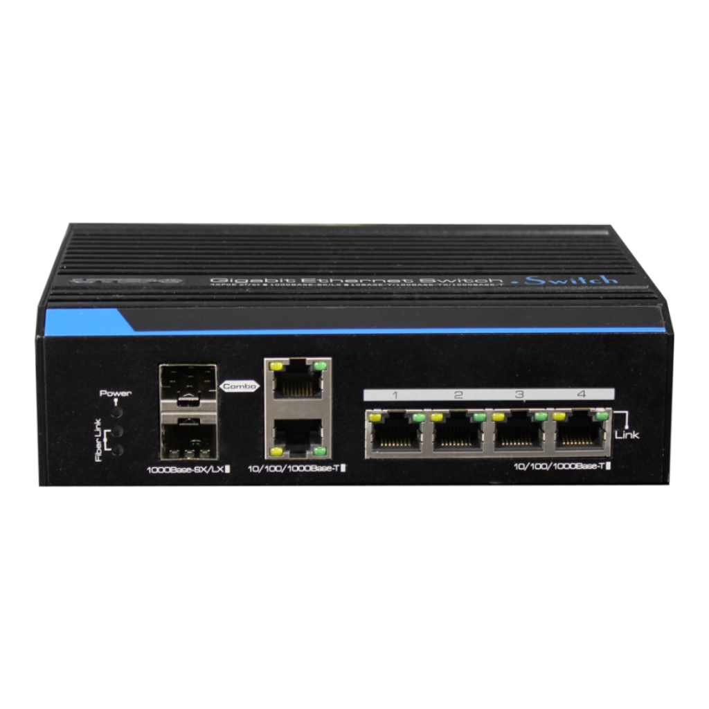 [UTP7204GE] Switch Industrial 4 puertos Gigabit + 2 Uplink Combo Gigabit (2SFP+2RJ45) Redundant 6KV