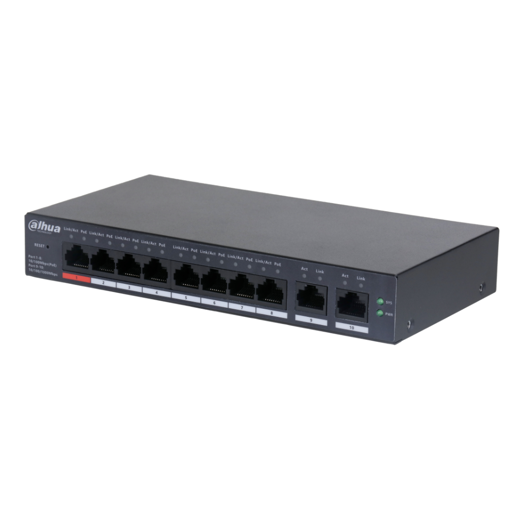 [CS4010-8ET-110] Switch PoE 8 puertos 10/100 + 2RJ45 Uplink Gigabit 110W Manejable en Cloud Layer2