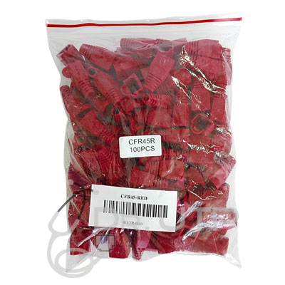 [CFR45-RED] Capuchon rouge pour connecteur RJ45 en sachet 100 unités